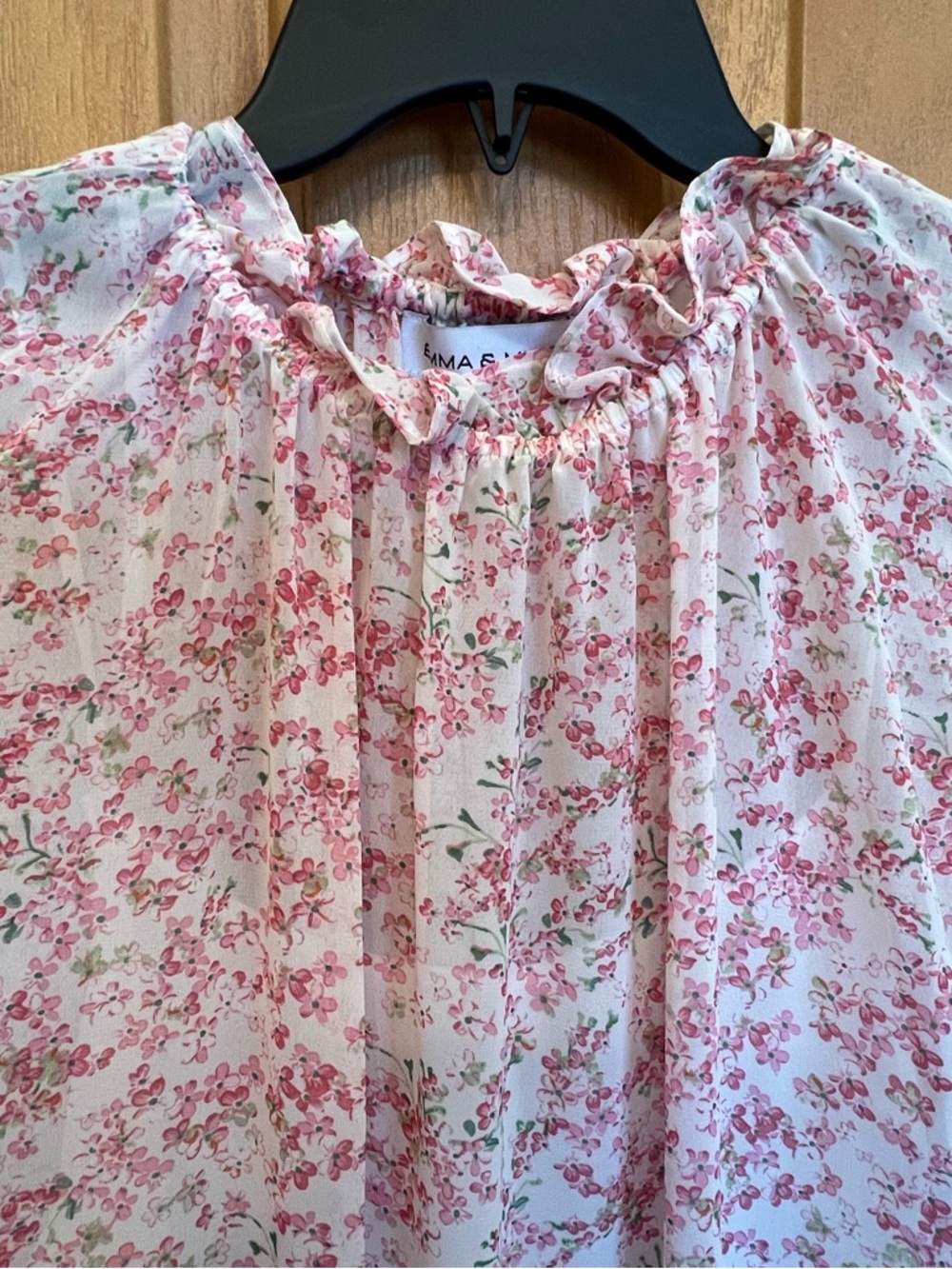 Emma & Michele Pink Floral Ruffled Maxi Dress - Picture 3 of 14